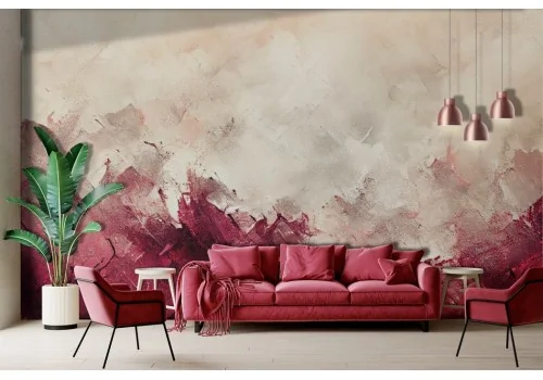 Red and Ivory Abstract Wallpaper -a346