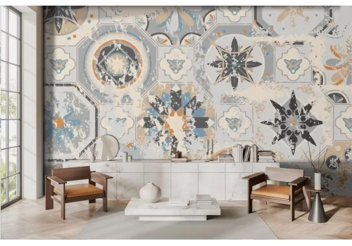 Carta da parati vintage damascata