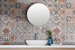 Adhesive Vintage Colored Damask Wallpaper