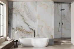 Carta da parati marmo bianco oro