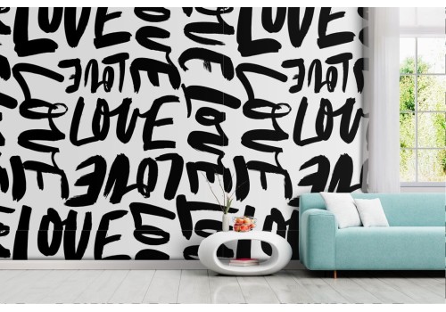 Graffiti wallpaper murals written love