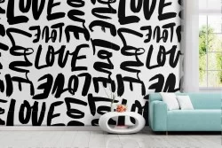 Graffiti wallpaper murals written love
