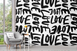 Adhesive Wallpaper Graffiti Murals Written Love