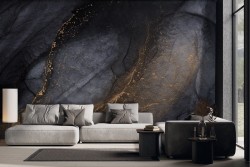Black marble finish wallpaper
