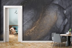Adhesive Wallpaper with black marble finish