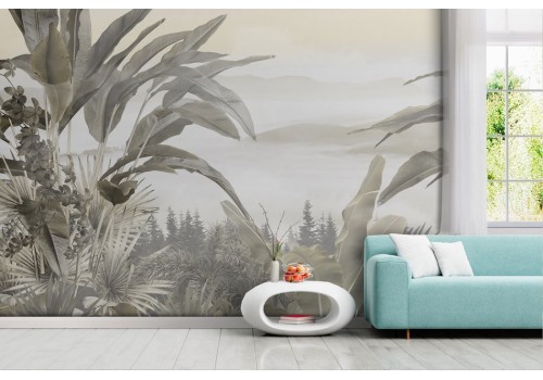 Vintage tropical leaves wallpaper