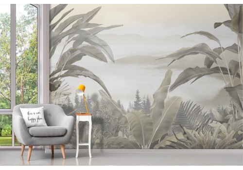 Vintage tropical leaves wallpaper 2