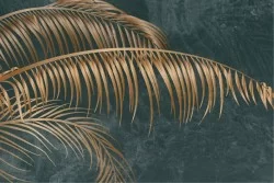 Carte da Parati foglie oro e nero