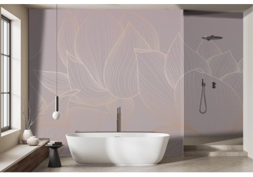 Rose gold stylized flowers wallpaper