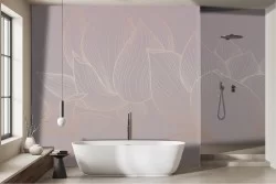 Rose gold stylized flowers wallpaper