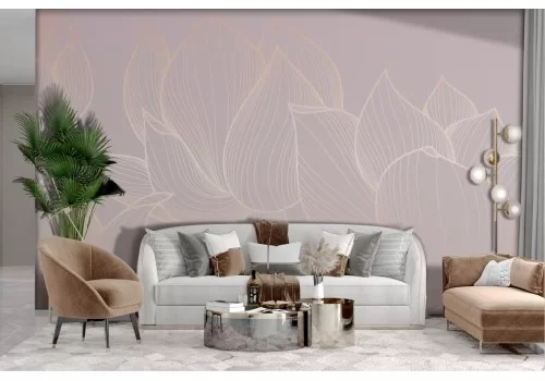 Rose gold stylized flowers wallpaper 2