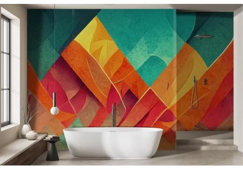 Carta da parati geometrica colorata design arte