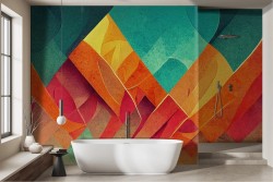 Carta da parati geometrica colorata design arte