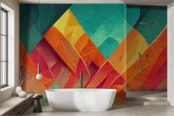 Colorful geometric wallpaper art design