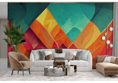 Colorful geometric wallpaper art design 2