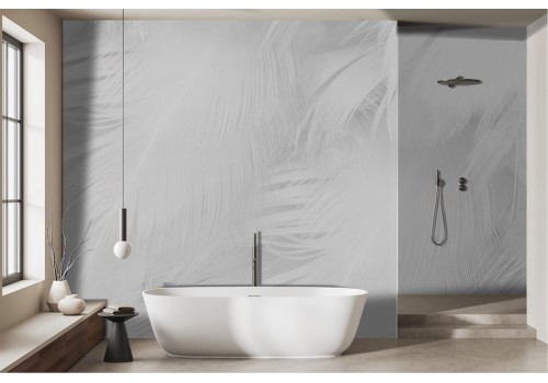 Abstract white feathers wallpaper