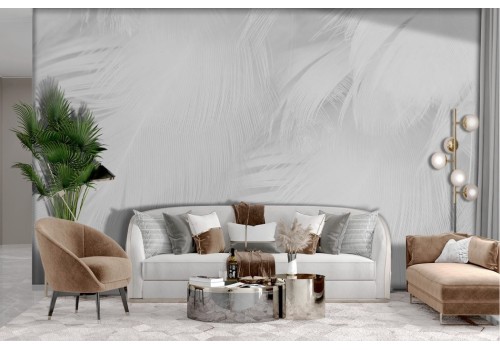 Abstract white feathers wallpaper 2