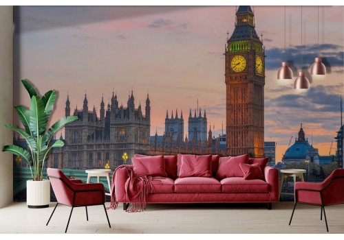 Carta da parati città Londra Big Ben tramonto