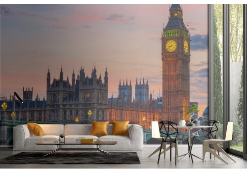 Carta da parati città Londra Big Ben tramonto 2