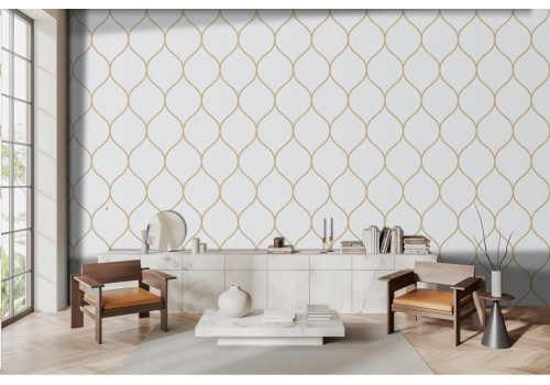 Geometric wallpaper gold circles