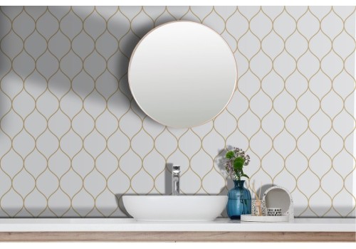 Geometric wallpaper gold circles 2