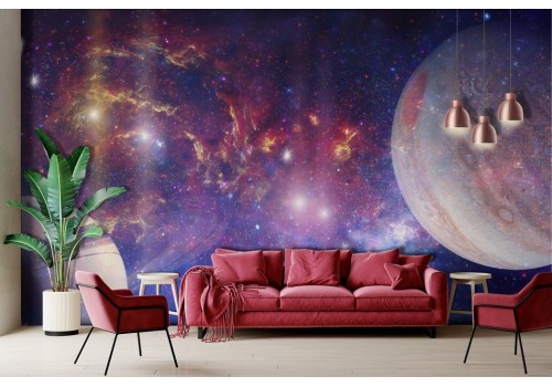 Galaxy planets moon wallpaper