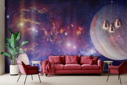 Galaxy planets moon wallpaper