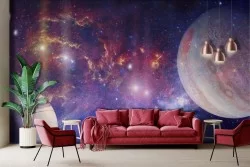 Galaxy planets moon wallpaper