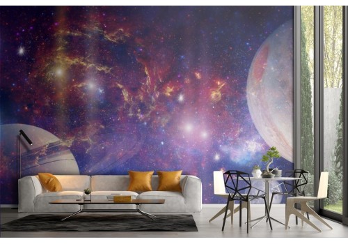 Carta da parati galassia pianeti luna 2