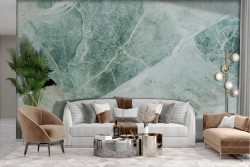 Carta da Parati Adesiva finitura marmo verde bianco