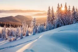 Wallpapers snow and sunset