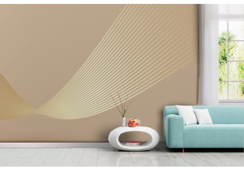 Stylized modern gold stripe wallpaper