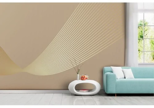 Stylized modern gold stripe wallpaper -a372