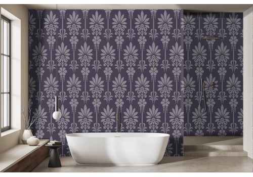 Purple damask wallpaper