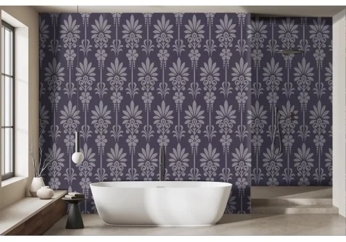 Purple Damask Wallpaper -a373