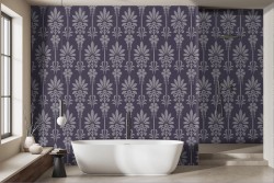 Purple damask wallpaper