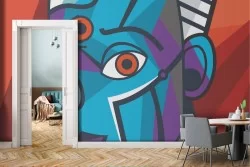 Carta da Parati Adesiva artistica colorata quadro