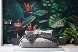 Carta da parati jungle foglie tropicali