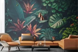 Carta da Parati Adesiva jungle foglie tropicali