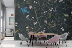 Vintage black wallpaper