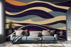 Carta da parati moderna onde colorate