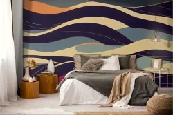 Carta da Parati Adesiva moderna onde colorate