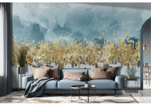 Abstract Wallpaper Gold Stripe -a381