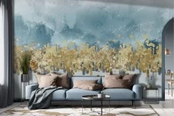 Abstract gold stripe wallpaper