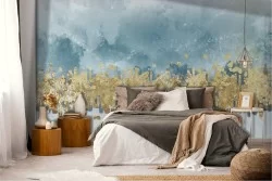 Abstract Adhesive Wallpaper Gold Stripe