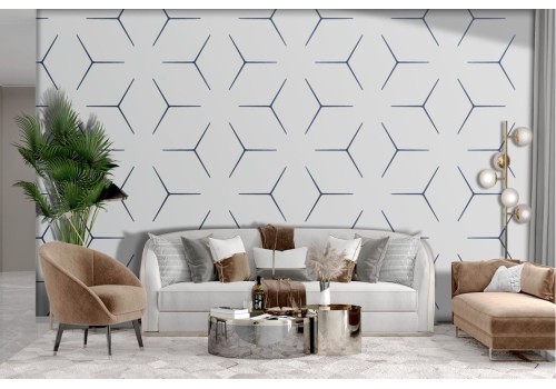 Stylized geometric white wallpaper 2