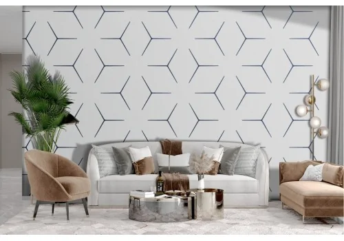 Stylized geometric white wallpaper 2