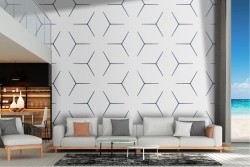 White geometric wallpaper