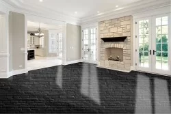 Black brick surface wallpaper