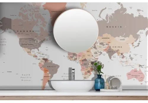 World map geographic map wallpaper 2